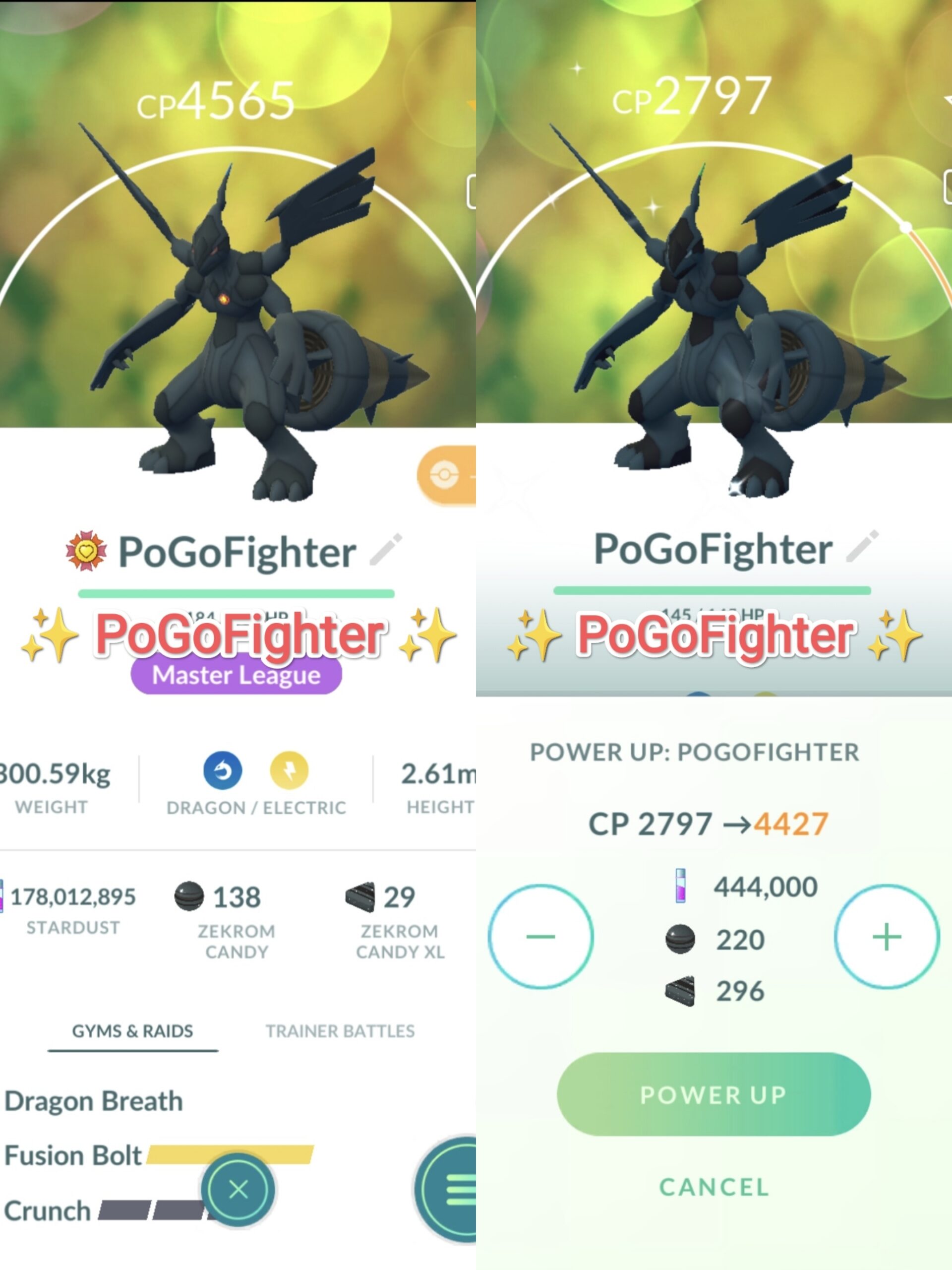 Pokemon Go Zekrom 3000+ High CP for pokedex entry and PvP