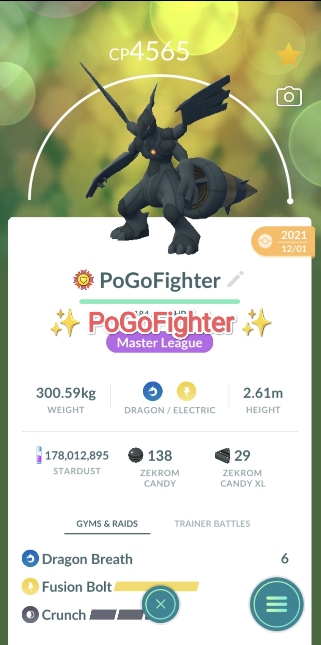 Pokémon GO Shiny Zekrom / Zekrom Level 40 / Level 50 – Unlock 2nd Charge  ATK (Fusion Bolt) – PVP Master League – TRADE (Read Describe) - PoGoFighter