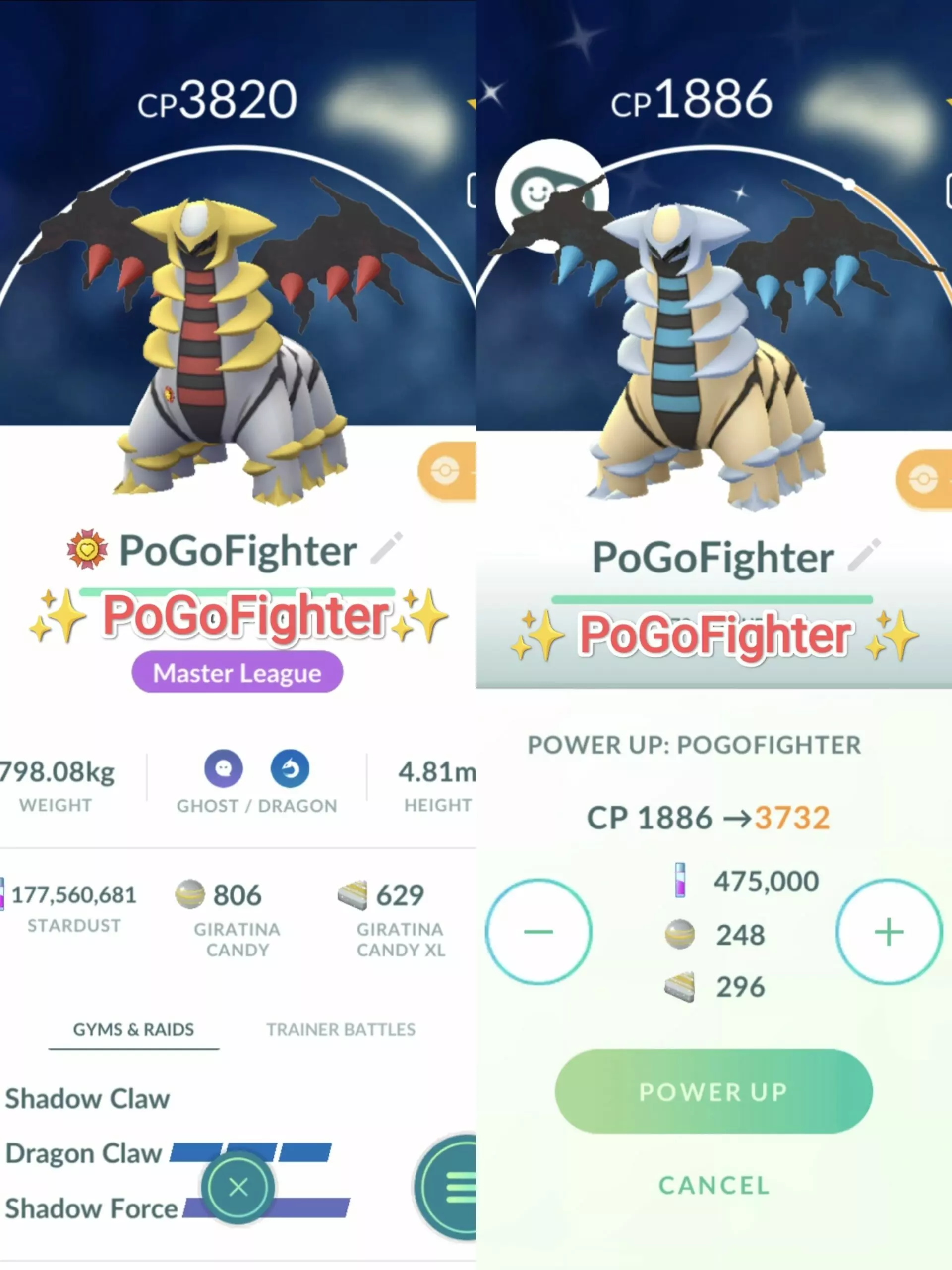 Pokémon GO Shiny Giratina / Giratina (Altered) Level 40 / Level 50 – Unlock 2nd Charge ATK – PVP Master League – TRADE (Read Describe)