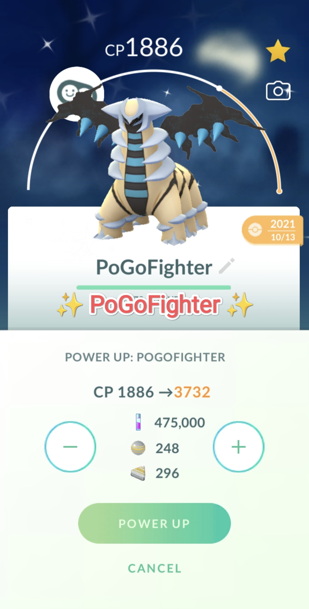 Shiny Giratina Origin Pokémon GO – Trade 1.000.000 stardust - Read