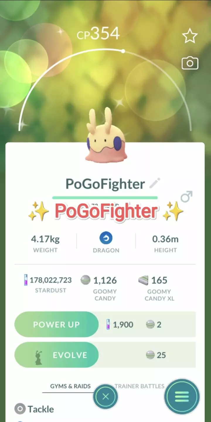 Pokémon GO Shiny Shiny Goomy – Trade 1.000.000 stardust (Read Describe)