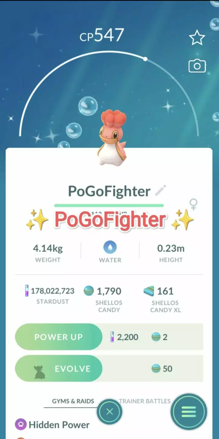 Pokémon GO Shiny Shellos (West Sea) - Trade 20.000 stardust (Read Describe)