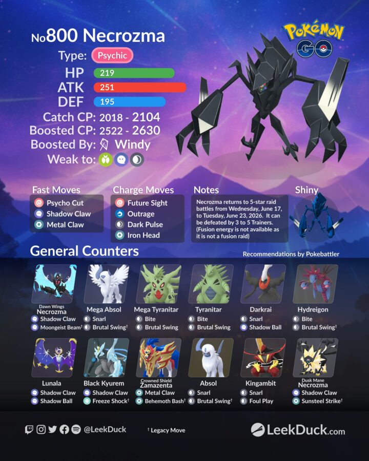 Pokémon GO Raid Boss Farm- x10 Necrozma (READ DESCRIPTION)