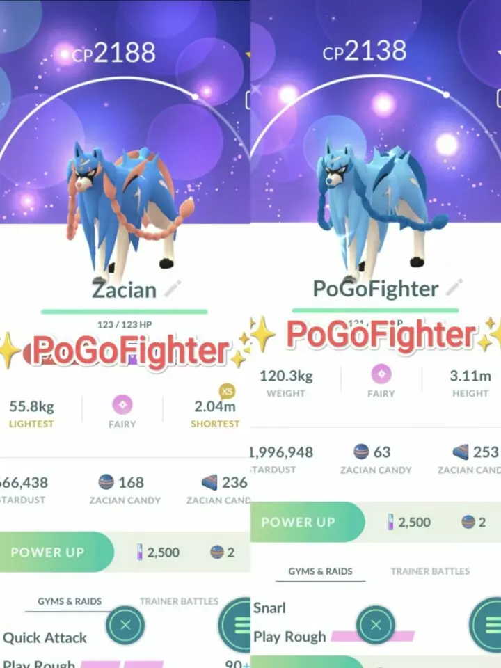Pokémon GO Shiny Zacian / Zacian Max CP Level 40 / Level 50 – Unlock 2nd Charge ATK – PVP Master League – TRADE (Read Describe)
