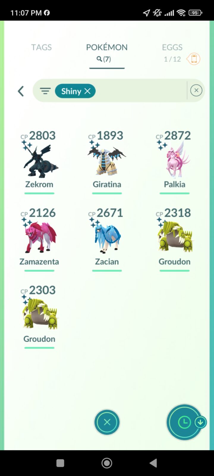 Pokémon GO Shiny Zacian, Zamazenta, Zekrom, Giratina, Palkia Origin, Groudon x2 - Mini Account (Read Describe)