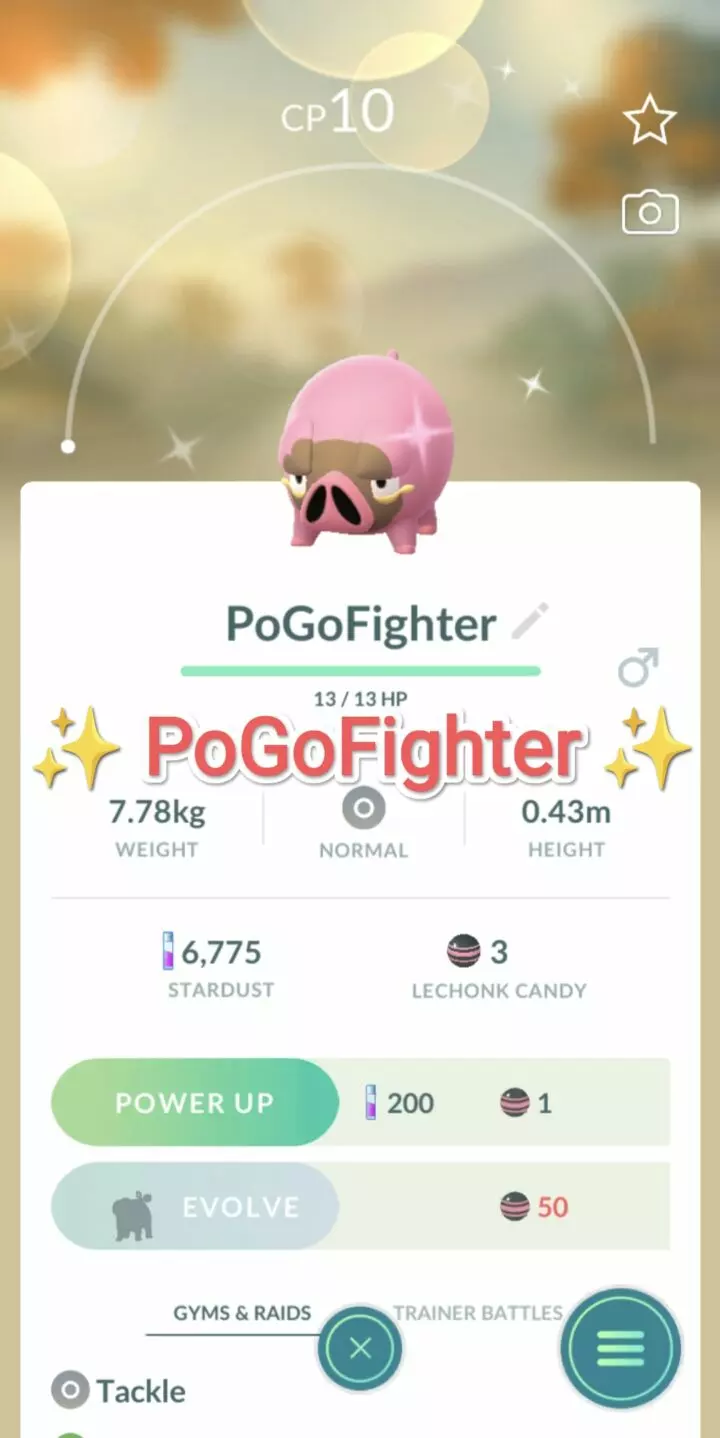 Pokémon GO Shiny Lechonk - Trade 20.000 stardust (Read Describe)