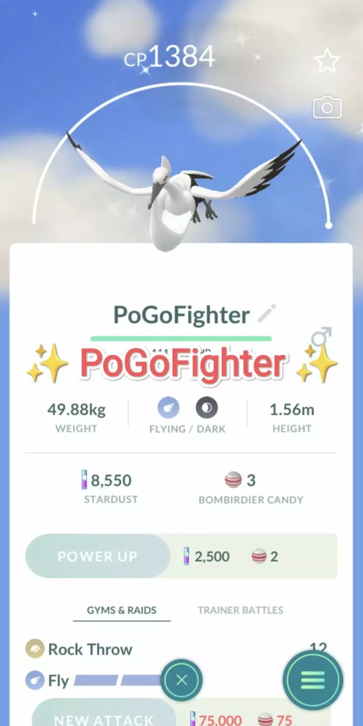 Pokémon GO Shiny Shiny Bombirdier – Trade 1.000.000 stardust (Read Describe)
