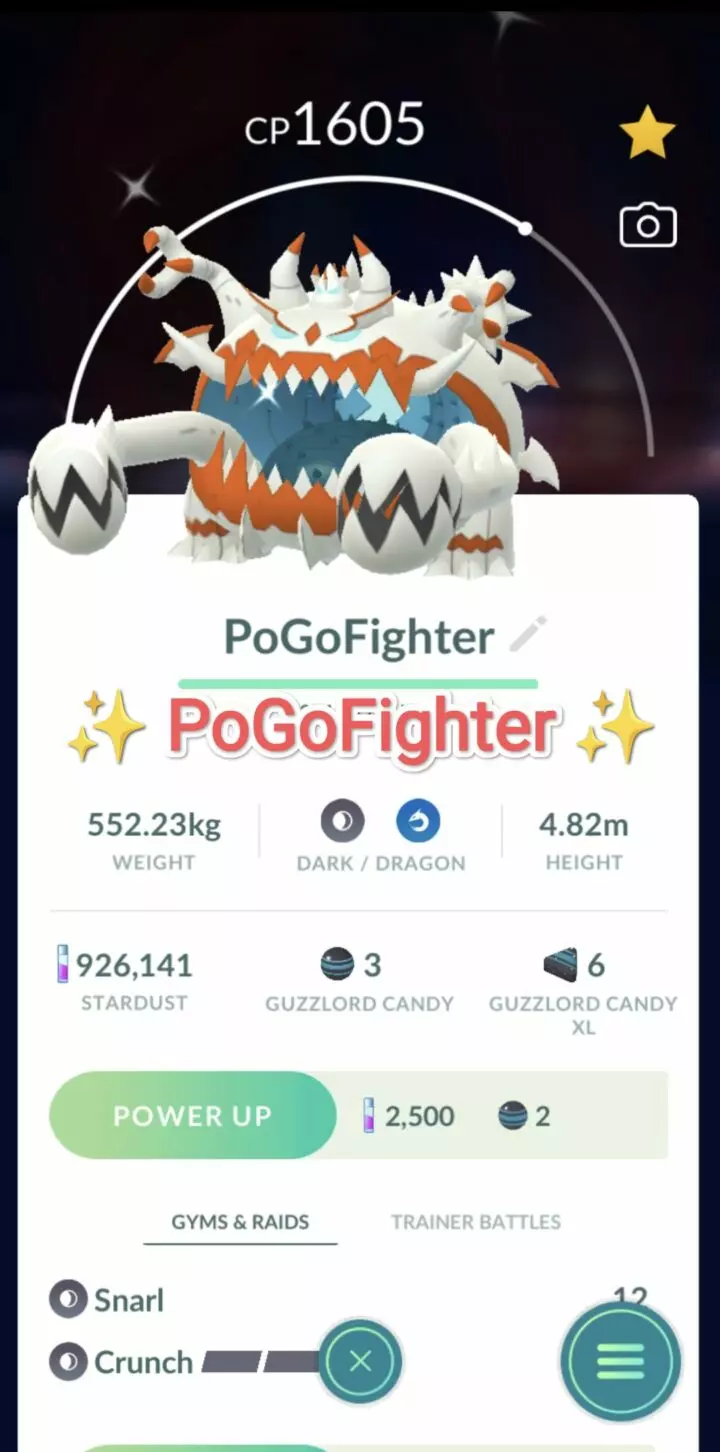 Pokémon GO Shiny Guzzlord - Mini Account (Read Describe)