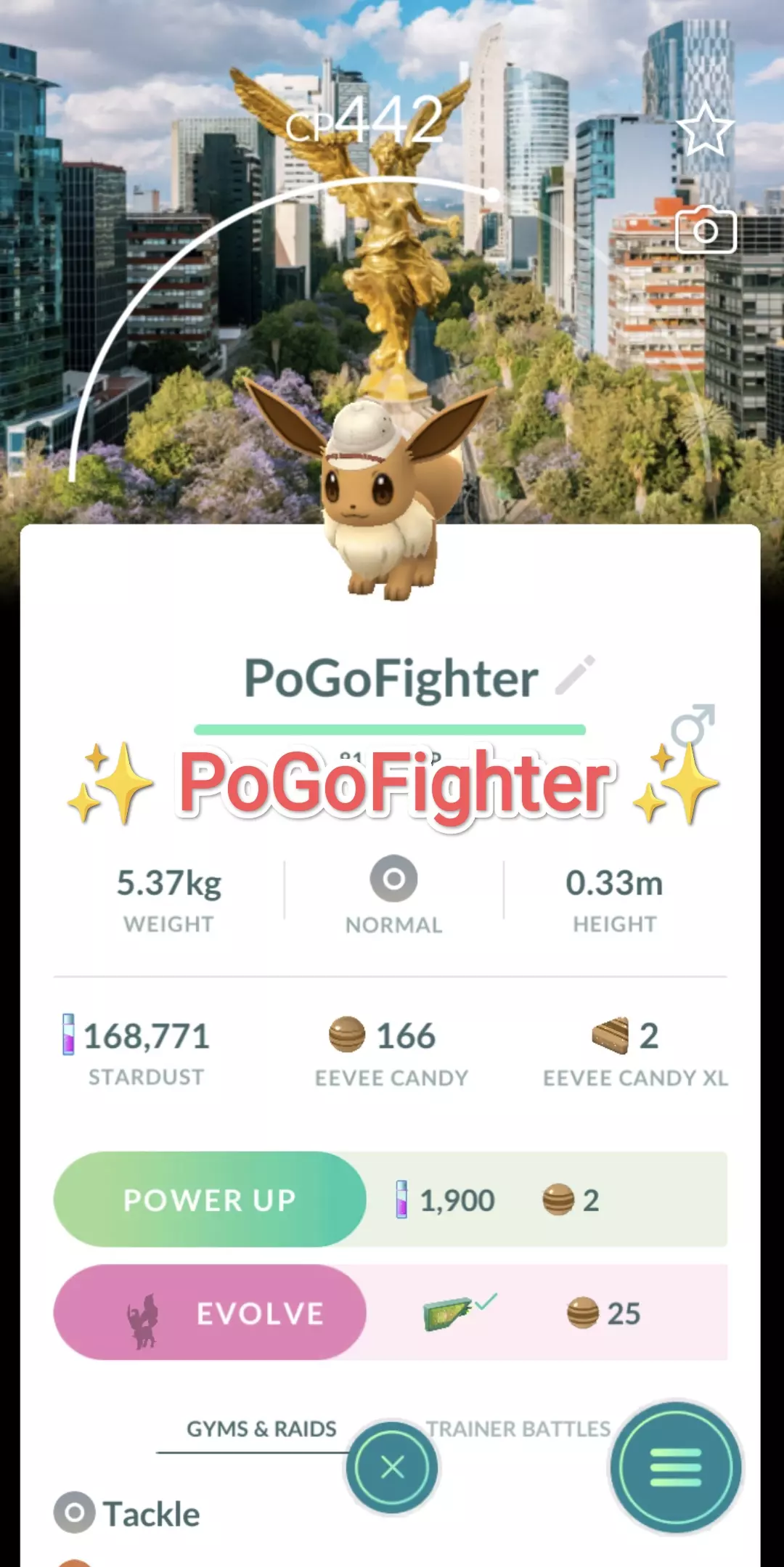 Pokmon GO Explorer Eevee - Mexico City, Mexico Location Card Background   TRADE (Read Describe) - PoGoFighter