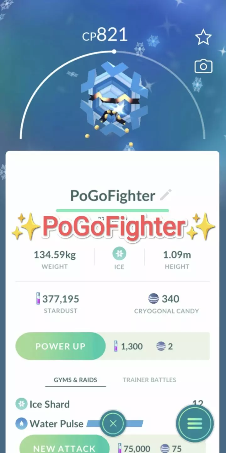 Pokémon GO Shiny Cryogonal - Trade 20.000 stardust (Read Describe)