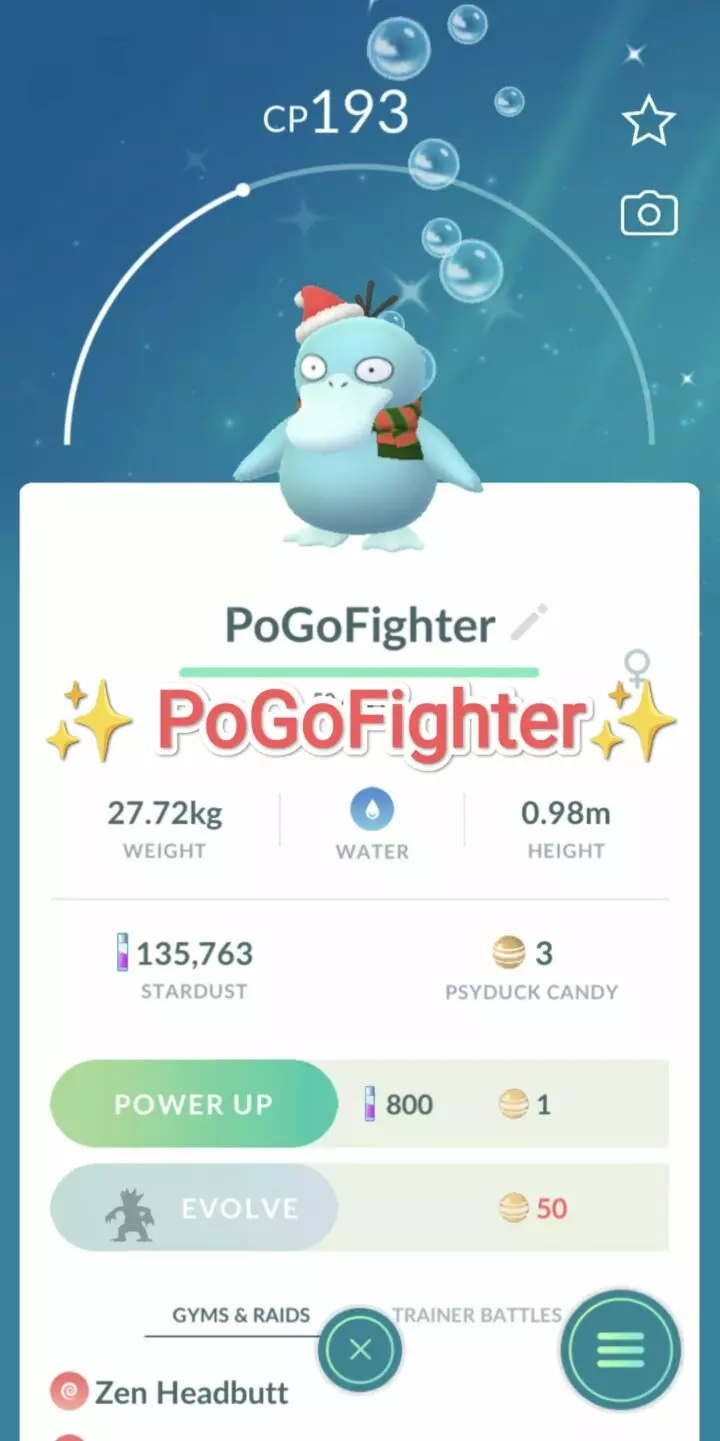 Pokémon GO Shiny Holiday Psyduck - Trade 20.000 stardust (Read Describe)