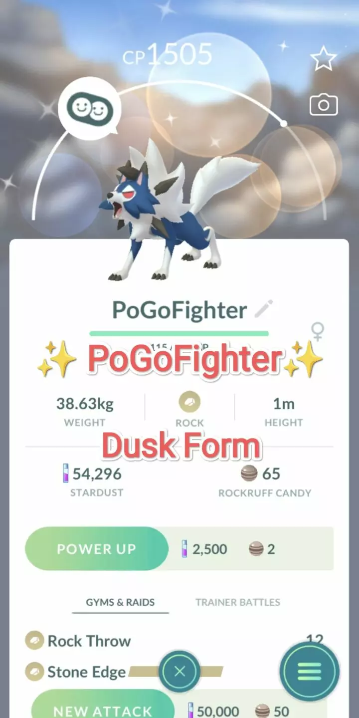 Pokémon GO Shiny Lycanroc – Dusk Form – Trade 20.000 stardust (Read Describe)