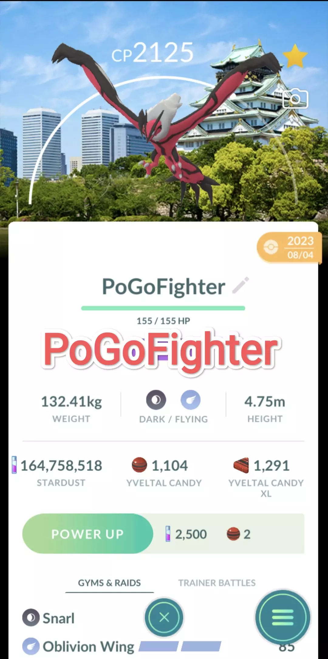 Pokmon GO Yveltal Osaka Location Card Background - GO Fest 2023  Trade  20.000 stardust (Read Describe) - PoGoFighter