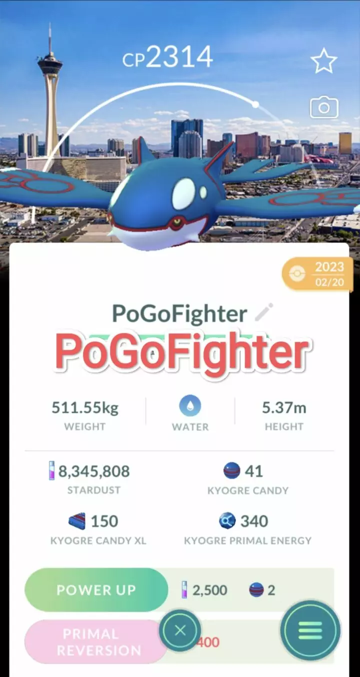 Pokémon GO Kyogre Las Vegas Location Card Background – Trade 20.000 stardust (Read Describe)