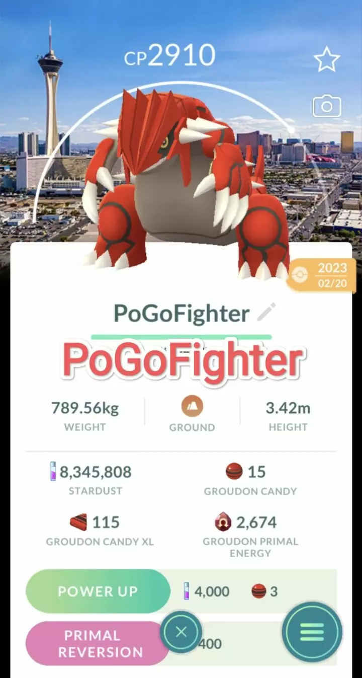 Pokémon GO Groudon Las Vegas Location Card Background – Trade 20.000 stardust (Read Describe)