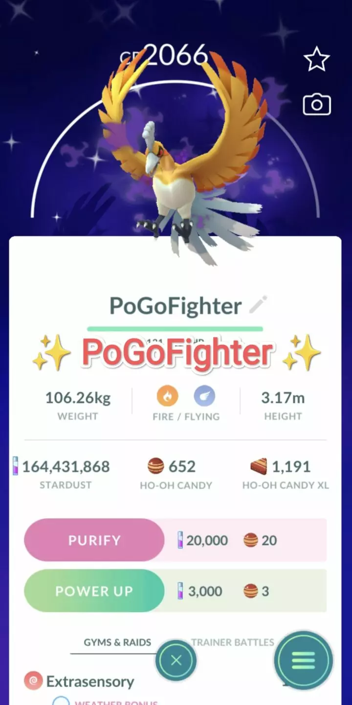 Pokémon GO Shiny Shadow Ho-Oh - Mini Account (Read Describe)