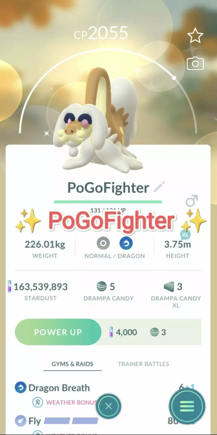 Pokémon GO Shiny Drampa - Trade 20.000 stardust (Read Describe)