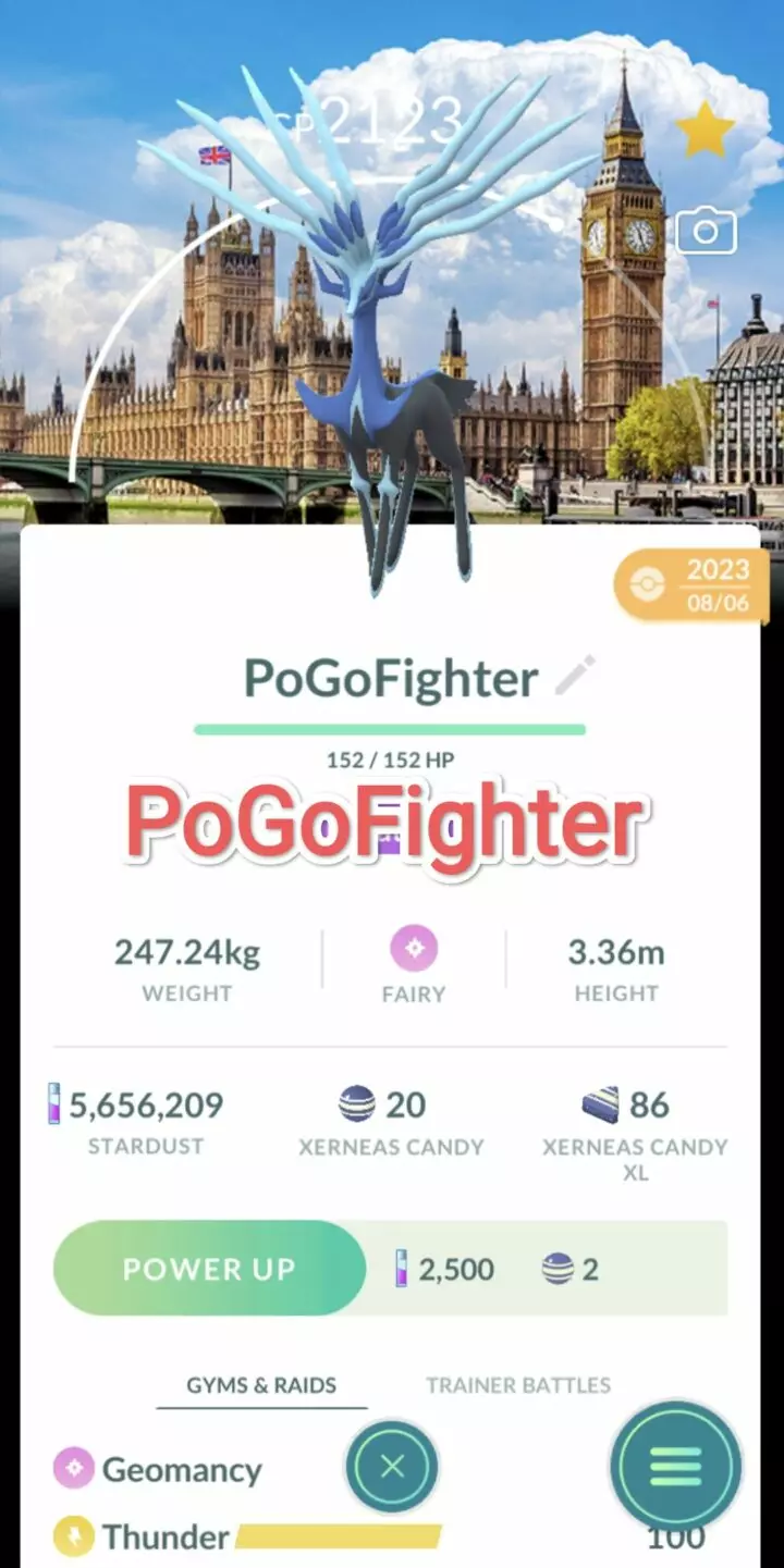 Pokémon GO Xerneas London Location Card Background - GO Fest 2023 – Trade 20.000 stardust (Read Describe)