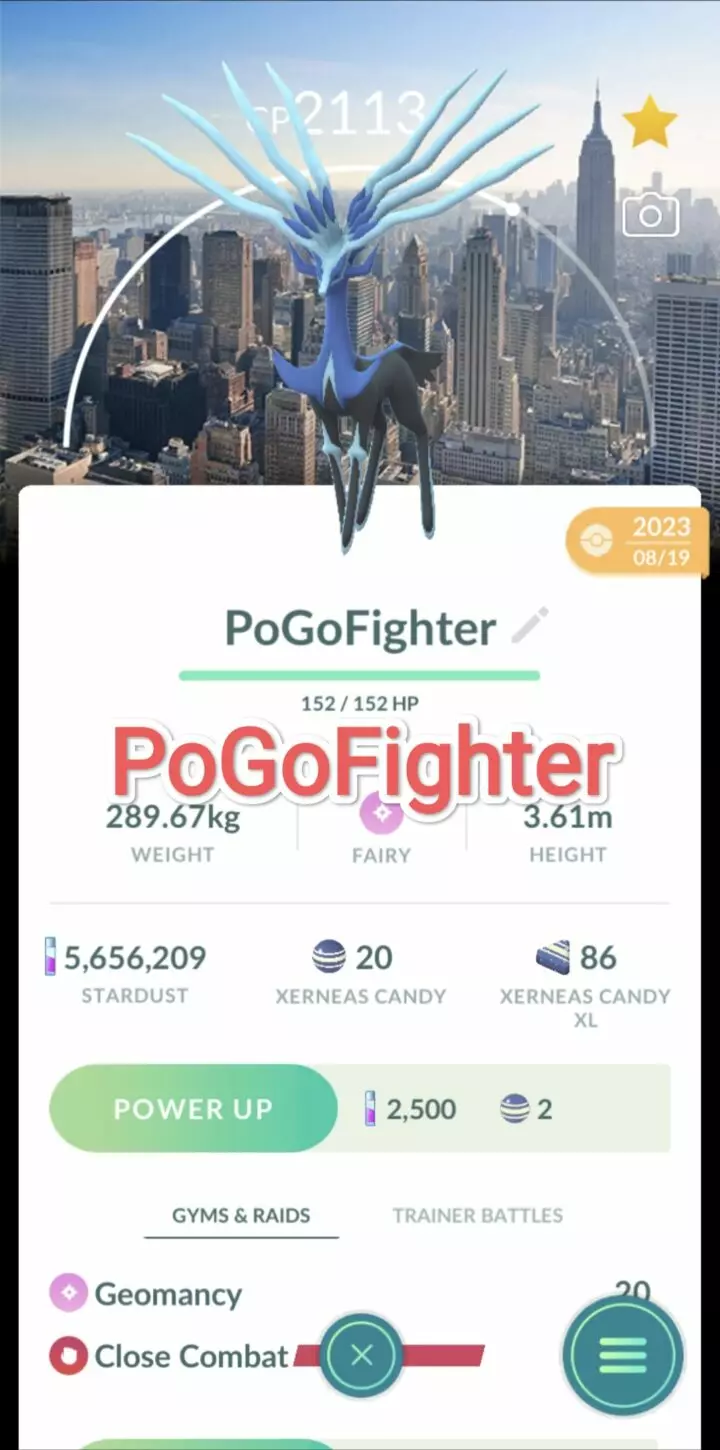 Pokémon GO Xerneas New York Location Card Background - GO Fest 2023 – Trade 20.000 stardust (Read Describe)