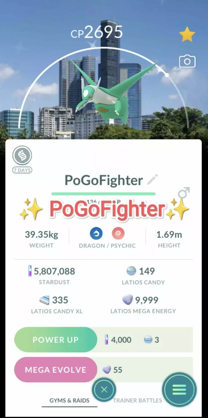 Pokémon GO Shiny Latios Surabaya, Indonesia Location Card Background – Trade 20.000 stardust (Read Describe)