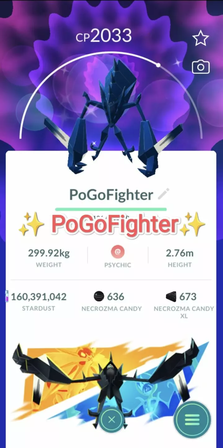 Pokémon GO Shiny Necrozma - Trade 20.000 stardust (Read Describe)
