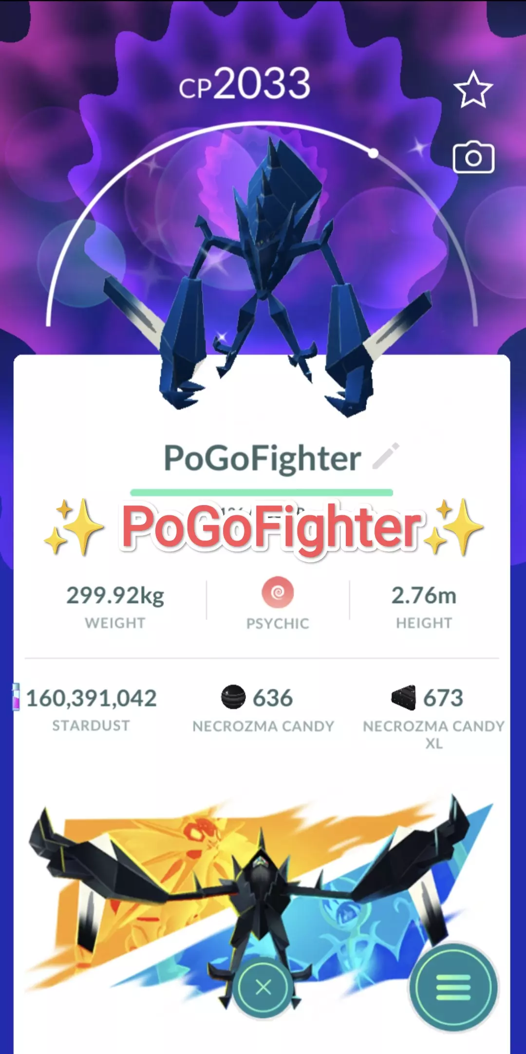 Pokémon GO Shiny Necrozma – Trade 1.000.000 stardust (Read 