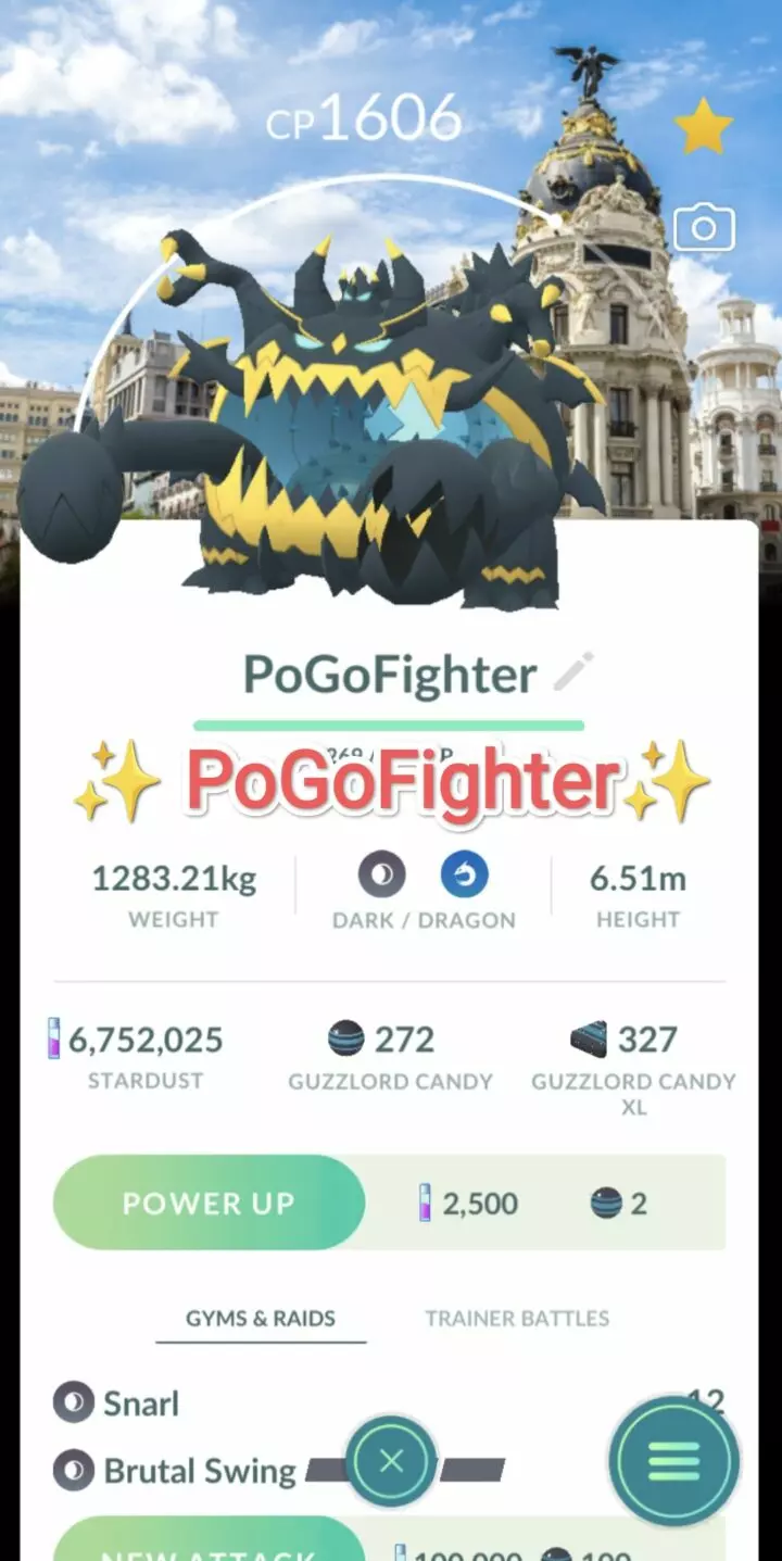 Pokémon GO Guzzlord Madrid, Spain Location Card Background – Trade 20.000 stardust (Read Describe)