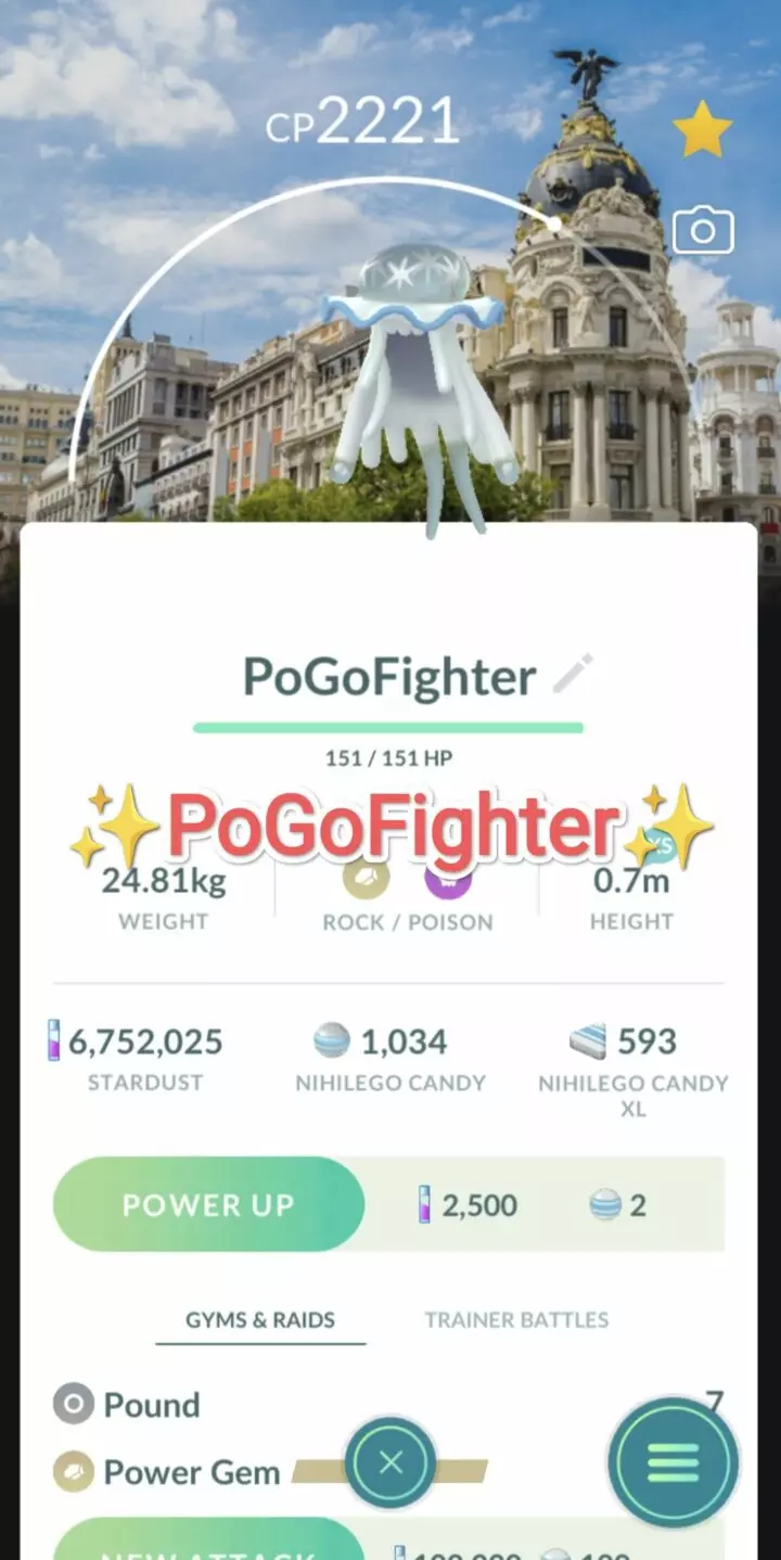Pokémon GO Nihilego Madrid, Spain Location Card Background – Trade 20.000 stardust (Read Describe)