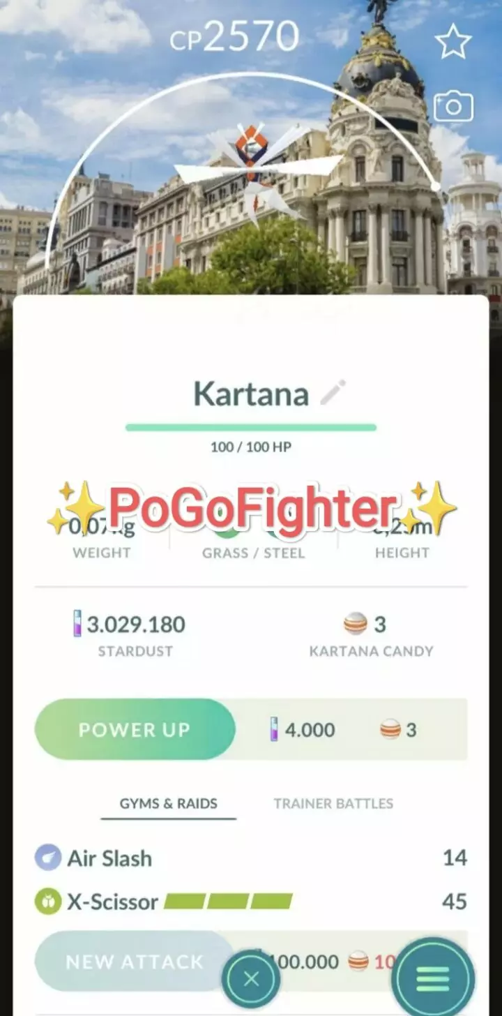 Pokémon GO Shiny Kartana Madrid, Spain Location Card Background – Trade 20.000 stardust (Read Describe)