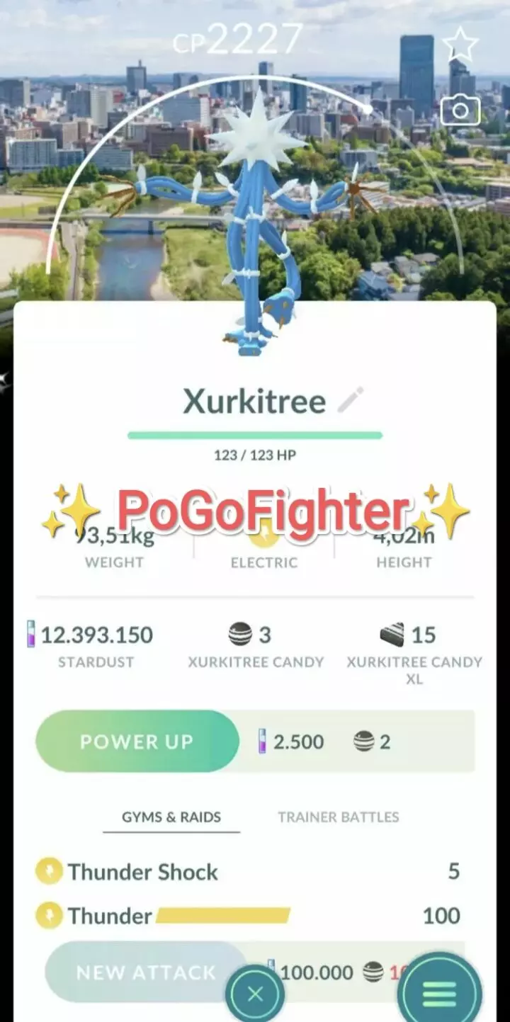 Pokémon GO Shiny Xurkitree Sendai, Japan Location Card Background – Trade 20.000 stardust (Read Describe)