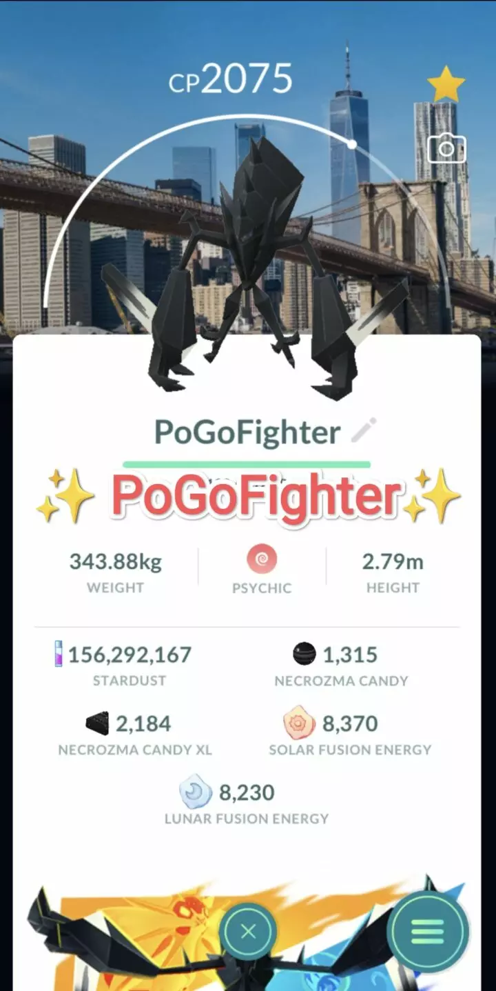 Pokémon GO Necrozma New York City, USA Location Card Background – Trade 20.000 stardust (Read Describe)