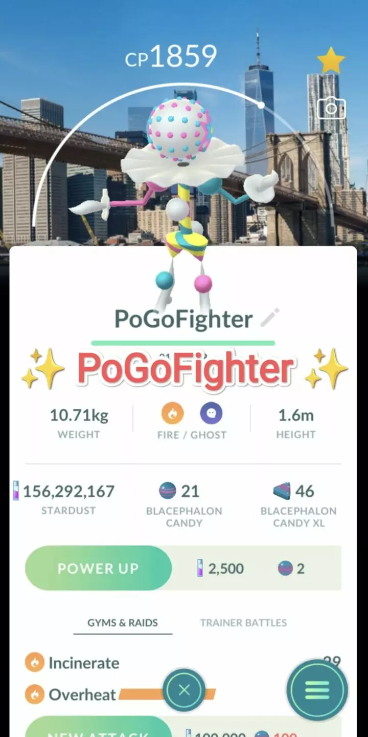 Pokémon GO Blacephalon New York City, USA Location Card Background – Trade 20.000 stardust (Read Describe)