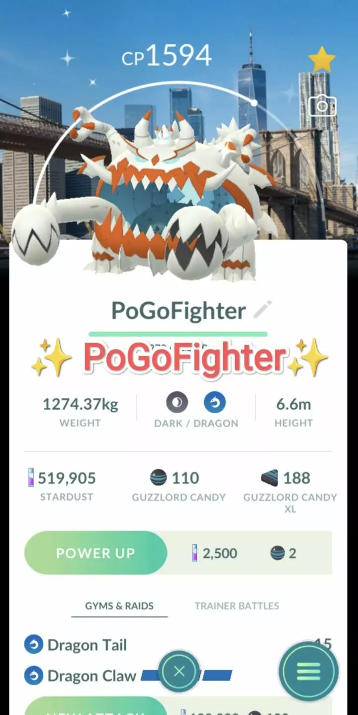 Pokémon GO Shiny Guzzlord New York City, USA Location Card Background – Trade 20.000 stardust (Read Describe)