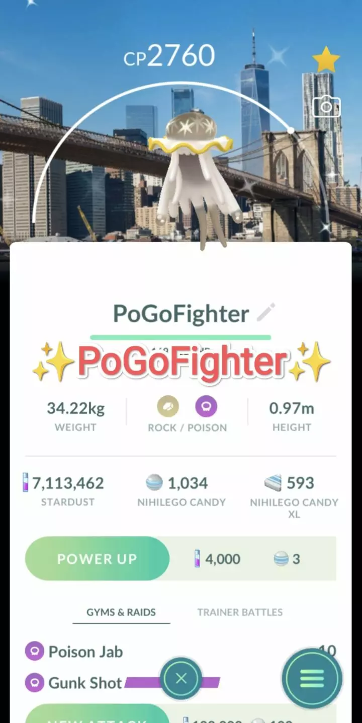 Pokémon GO Shiny Nihilego New York City, USA Location Card Background – Trade 20.000 stardust (Read Describe)