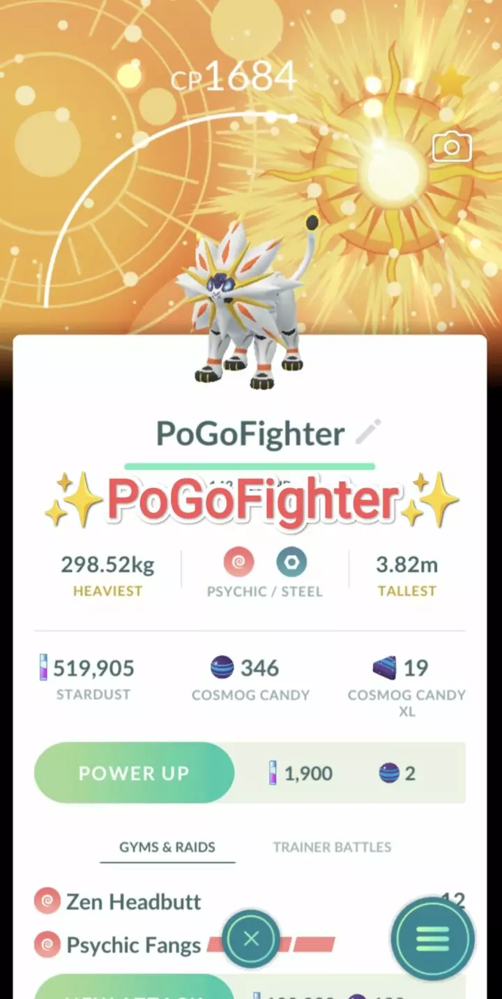 Pokémon GO Solgaleo with special Sun Background - GoFest 2024 – Trade 20.000 stardust (Read Describe)