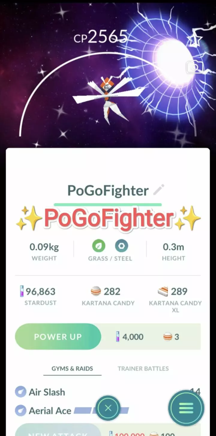 Pokémon GO Shiny Kartana With Special Background – Trade 20.000 stardust (Read Describe)