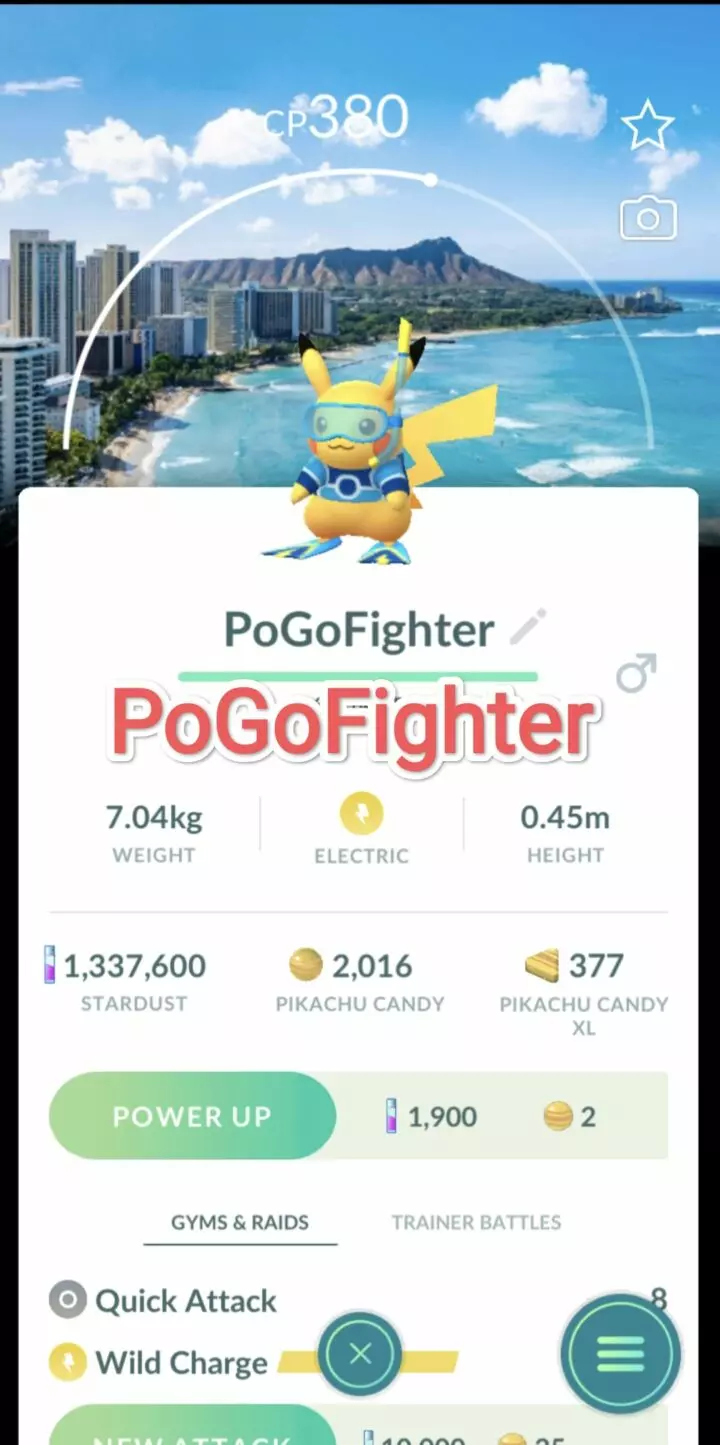 Pokémon GO World Championships 2024 Pikachu - Honolulu, Hawaii Location Card Background - Trade 20.000 stardust (Read Describe)
