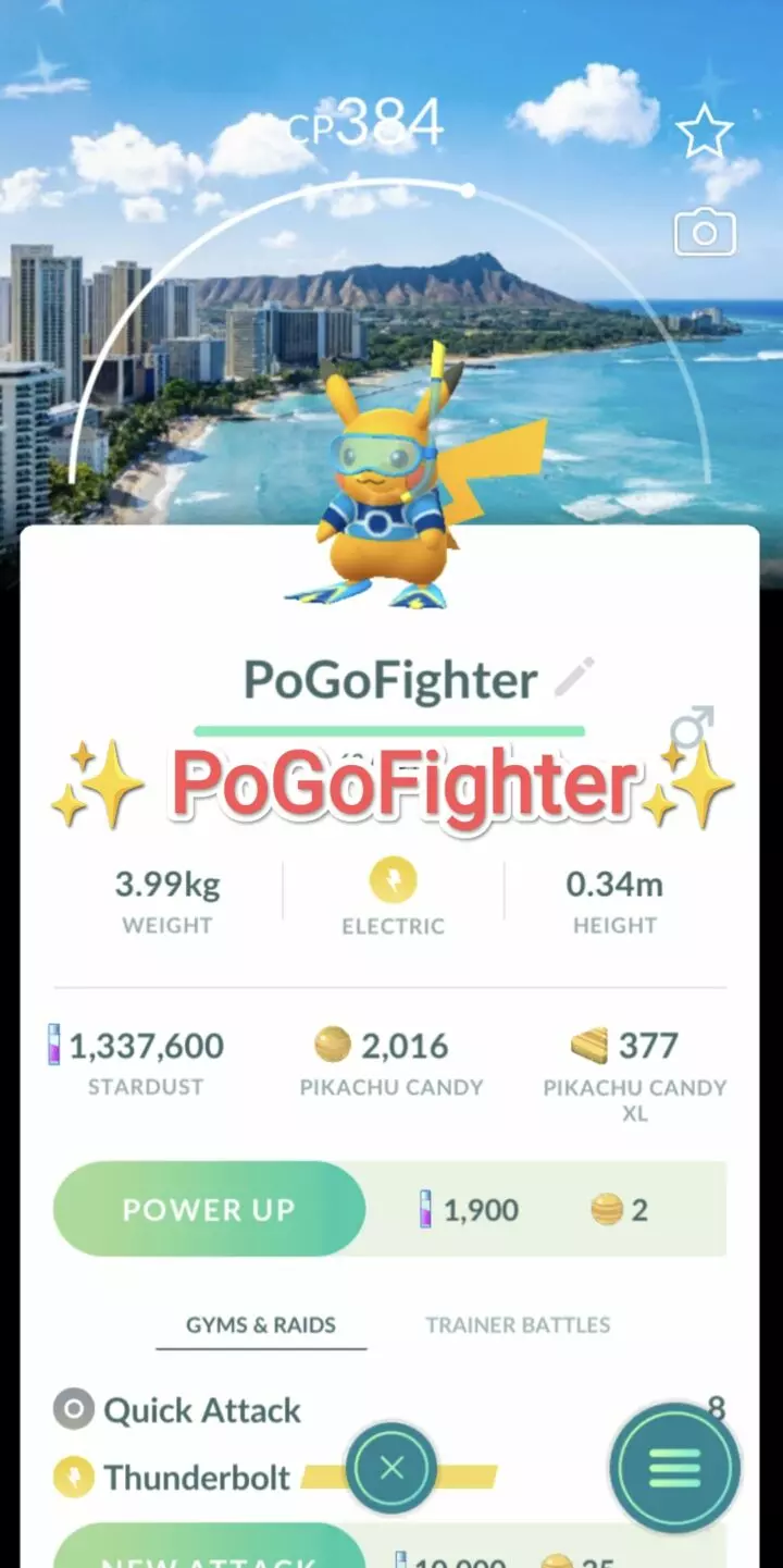 Pokémon GO Shiny World Championships 2024 Pikachu - Honolulu, Hawaii Location Card Background - Trade 20.000 stardust (Read Describe)