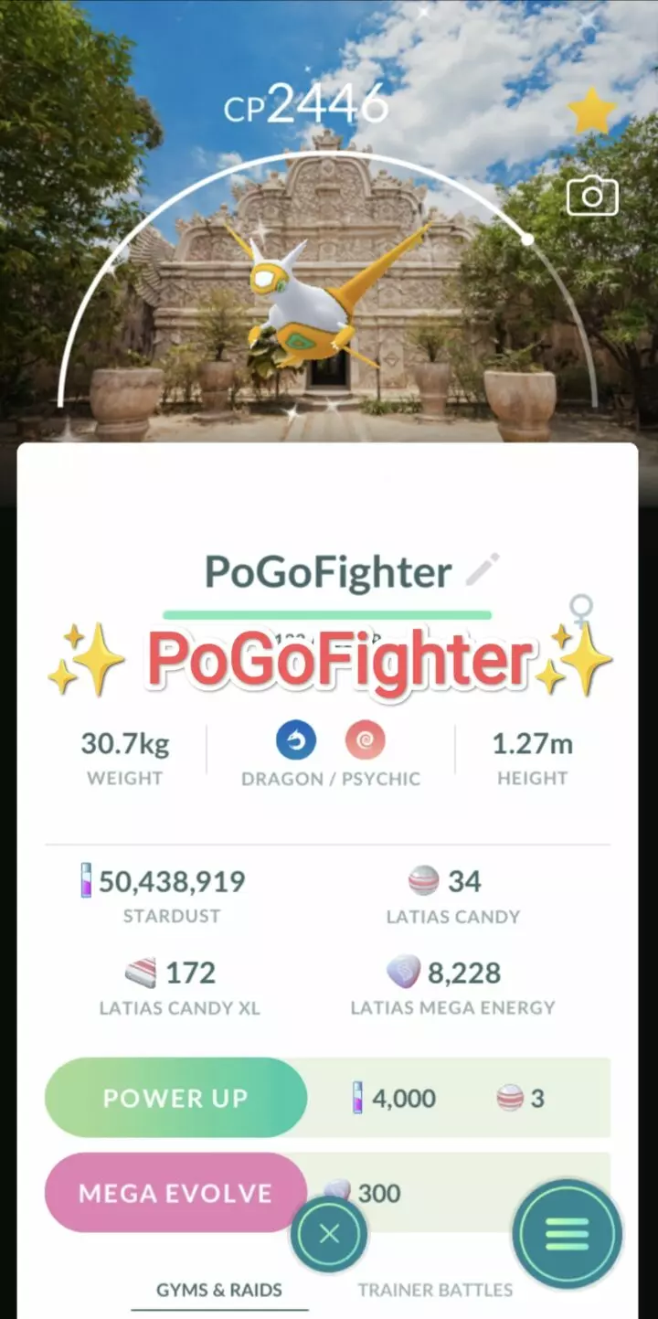 Pokémon GO Shiny Latias Yogyakarta, Indonesia Location Card Background – Trade 20.000 stardust (Read Describe)