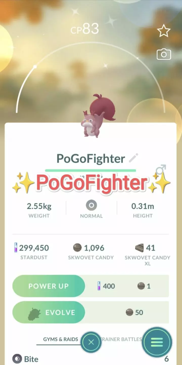 Pokémon GO Shiny Skwovet - Trade 20.000 stardust (Read Describe)