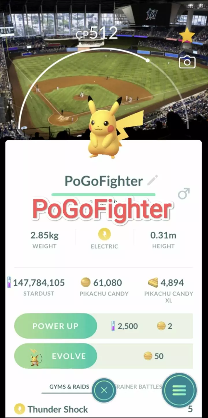 Pokémon GO Pikachu - Miami Marlins - MLB Baseball Stadium - LoanDepot Park, Miami, Florida, USA Background - Trade 20.000 stardust (Read Describe)