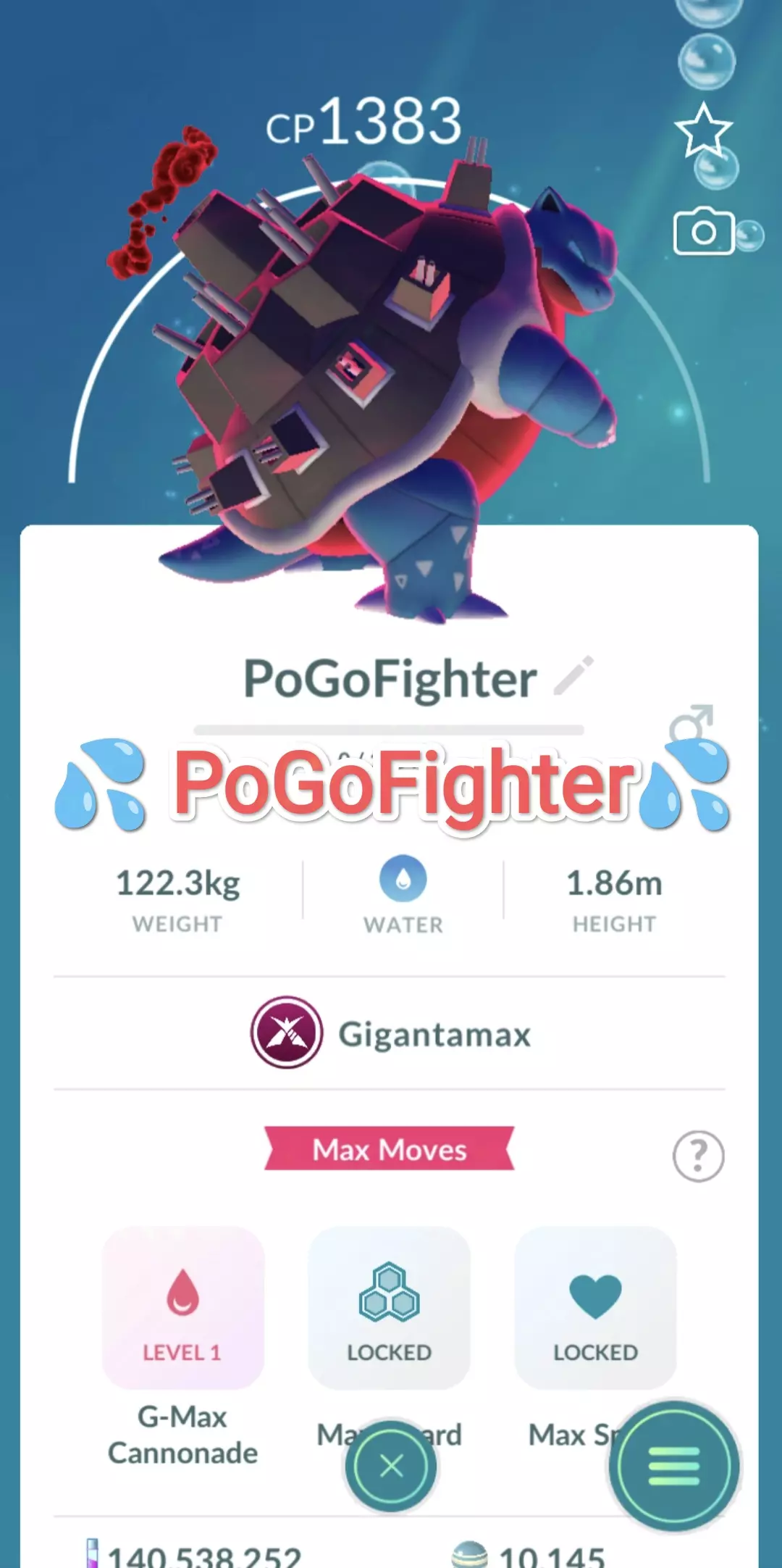 Pokémon GO Gigantamax Blastoise – TRADE (Read Describe)
