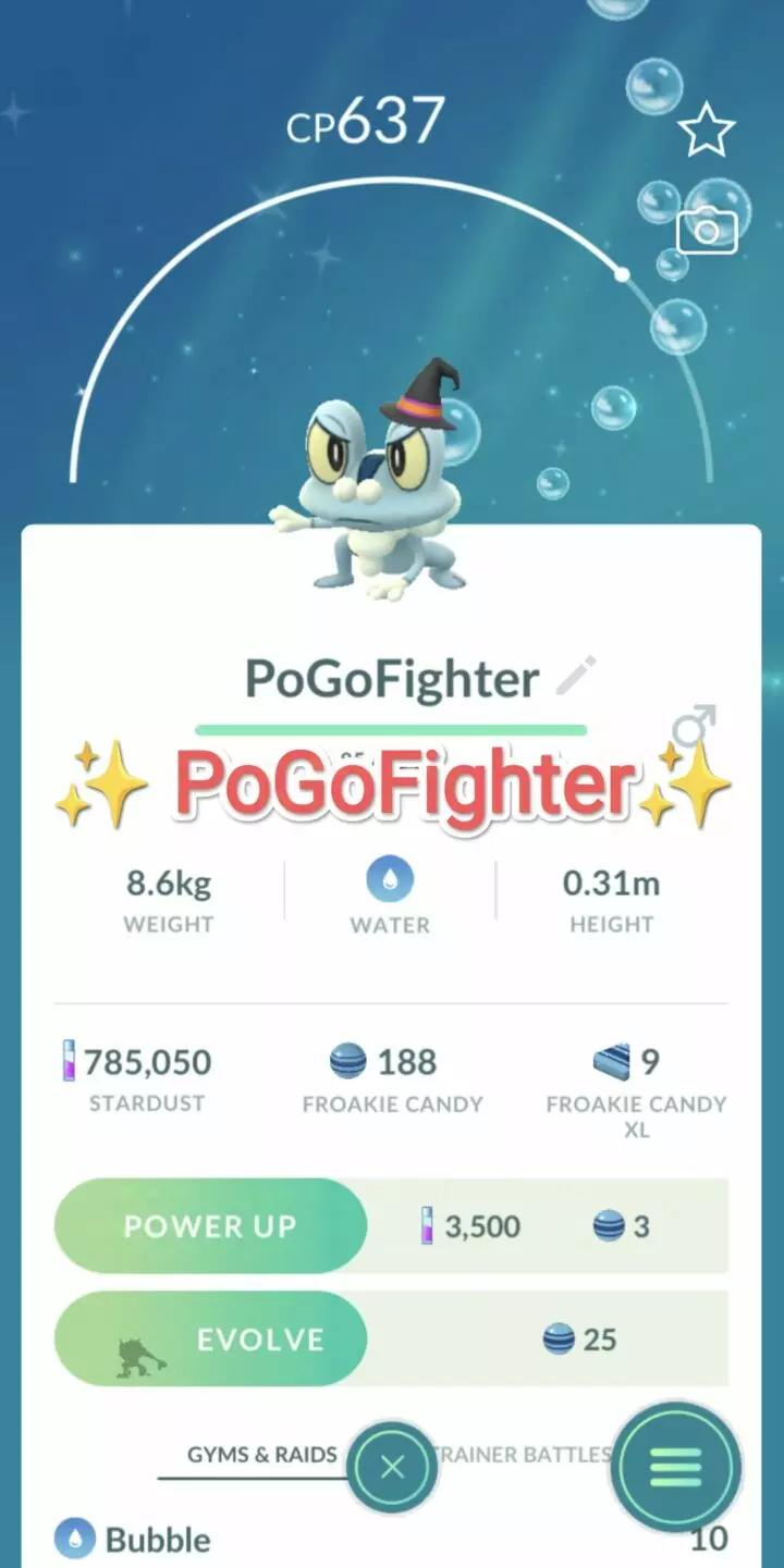 Pokémon GO Shiny Halloween Costume Froakie  - Trade 20.000 stardust (Read Describe)