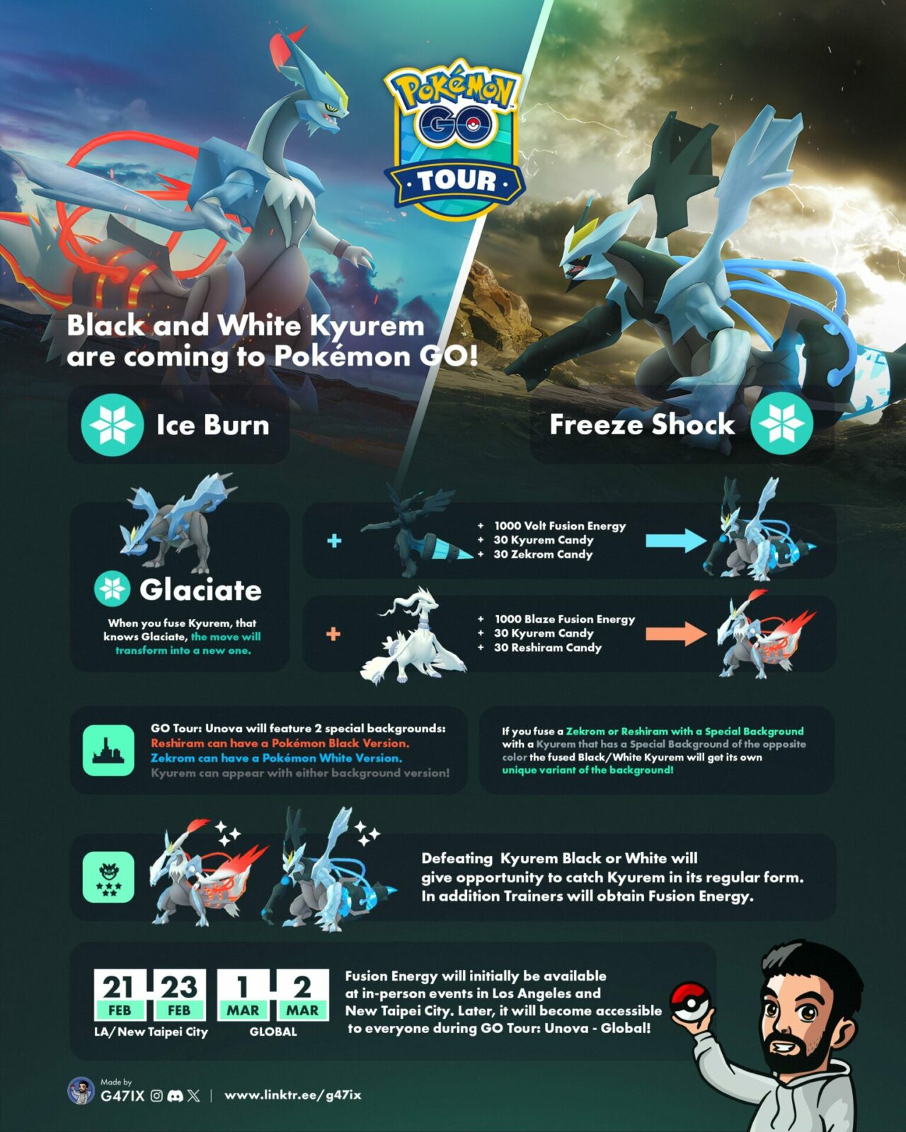 Pokémon GO Raid Boss Farm- x10 Kyurem Black and Kyurem White  - FEB 21- 23 & MAR 1 - 3 (READ DESCRIPTION)