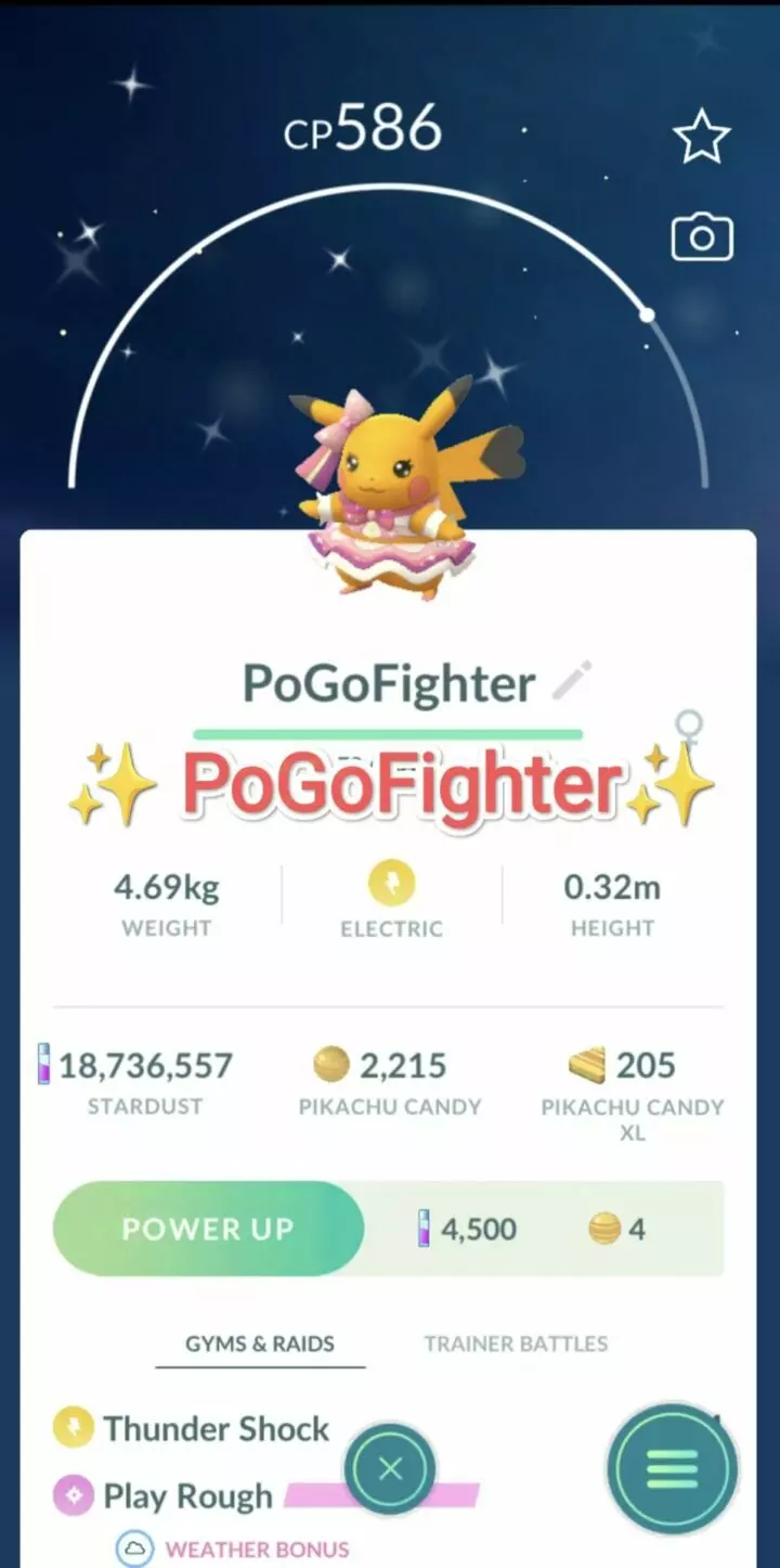 Pokémon GO Shiny Pikachu Pop Star - Trade 20.000 stardust (Read Describe)