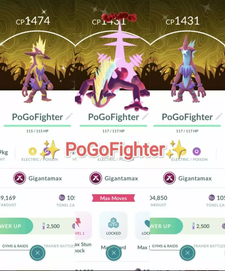 Pokémon GO Shiny Gigantamax Toxtricity - GO Wild Area Global Background – Trade 20.000 Stardust (Read Describe)