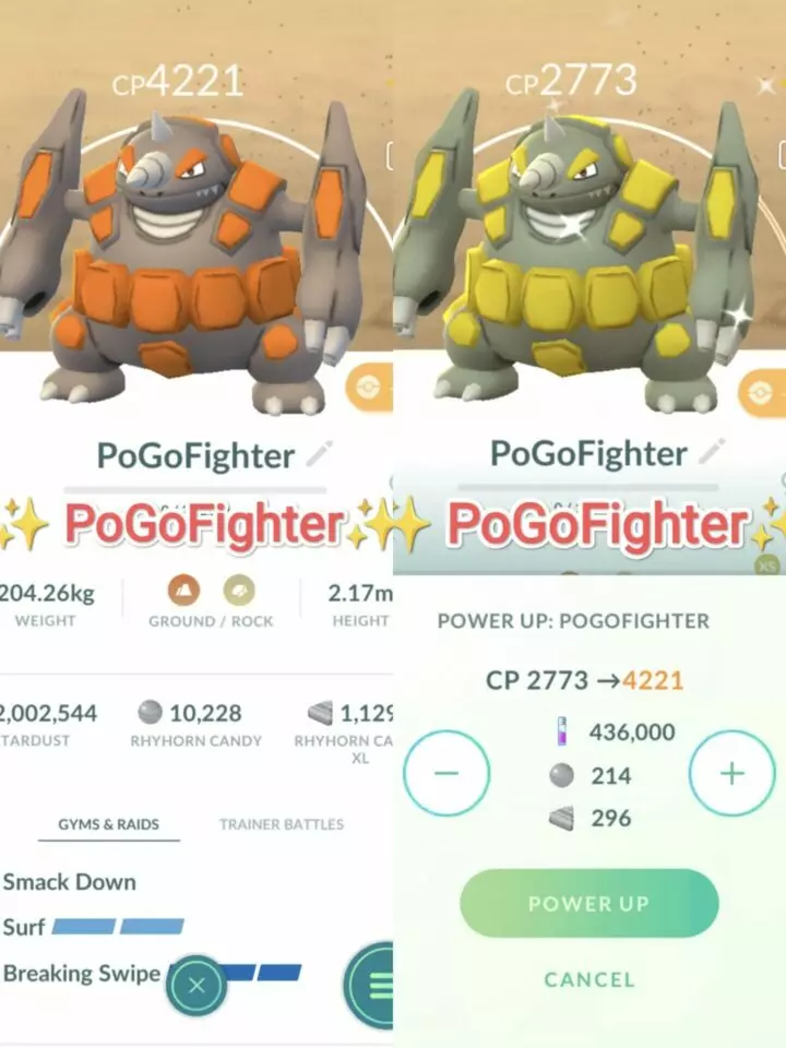 Pokémon GO Shiny Rhyperior / Rhyperior Level 40 / Level 50 – Unlock 2nd Charge ATK (Rock Wrecker*) – PVP Master League – TRADE (Read Describe)