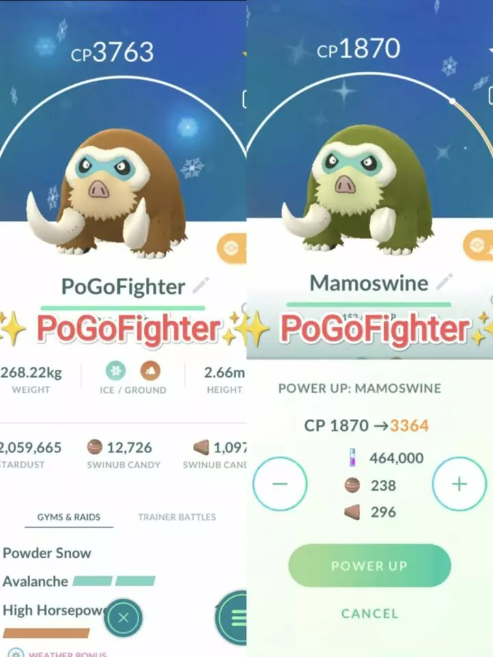 Pokémon GO Shiny Mamoswine / Mamoswine Level 40 / Level 50 – Unlock 2nd Charge ATK – PVP Master League – TRADE (Read Describe)