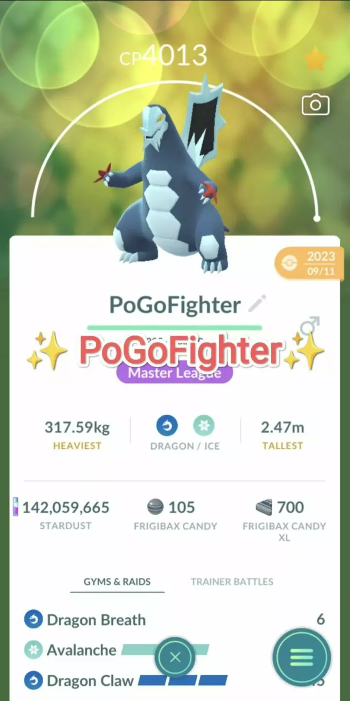 Pokémon GO Baxcalibur Level 40 / Level 50 – Unlock 2nd Charge ATK – PVP Master League – TRADE (Read Describe)