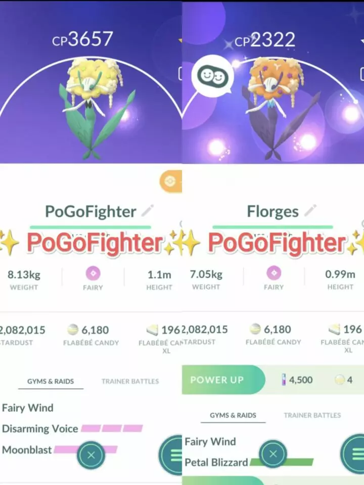 Pokémon GO Shiny Florges / Florges Level 40 / Level 50 – Unlock 2nd Charge ATK – PVP Master League – TRADE (Read Describe)